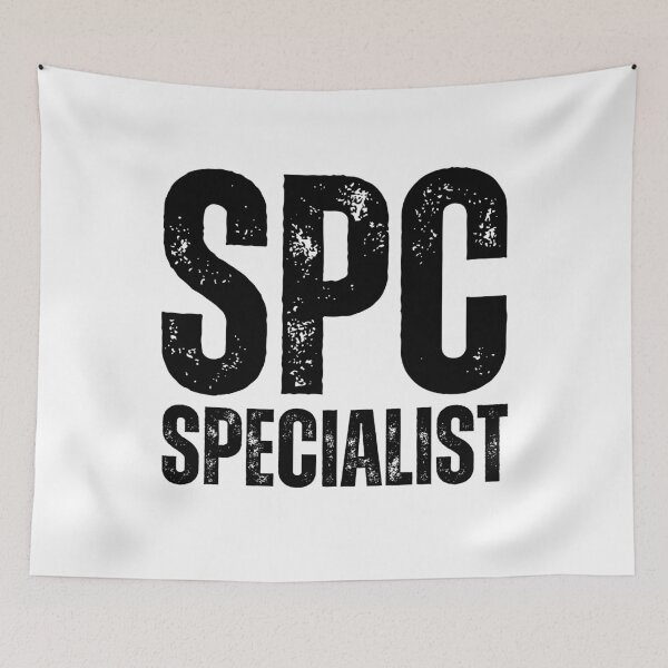 Item preview, SPC Specialist – Bold Distressed Military Design Honoring U.S. Army Soldiers Black Font designed and sold by GFamilyC.