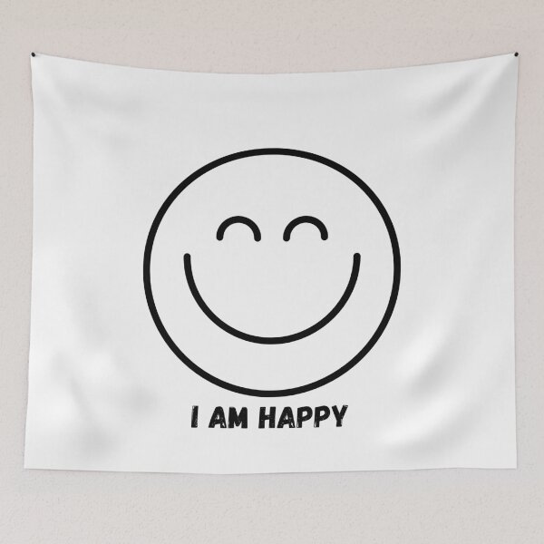 Item preview, I Am Happy T-Shirt – Positive Quote Minimalist Graphic Tee | Feel-Good Motivation Shirt designed and sold by smilup.