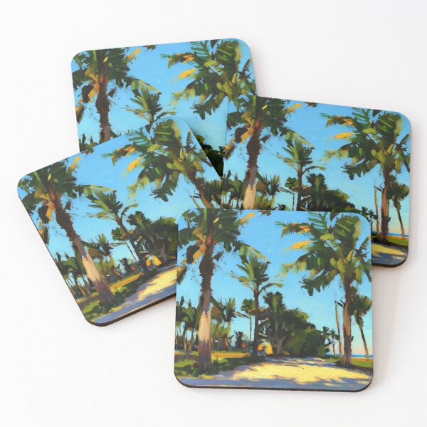 Item preview, Sunlit Palm Road Painting for Laid-Back Travelers designed and sold by WildStroke.
