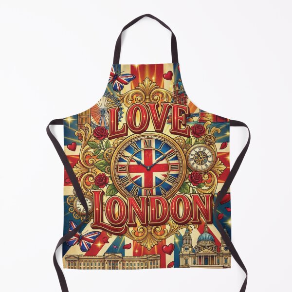 Item preview, Ornate Union Jack Clock Love London Vintage Art designed and sold by DGtaLrtcom.