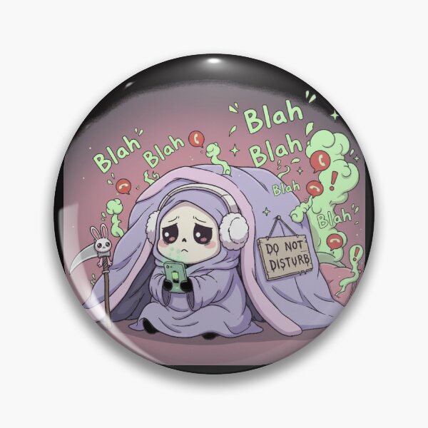 Item preview, Kawaii Grim Reaper Low Social Battery Introvert Sticker Art designed and sold by ViviByPaula.