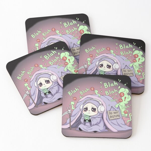 Item preview, Kawaii Grim Reaper Low Social Battery Introvert Sticker Art designed and sold by ViviByPaula.