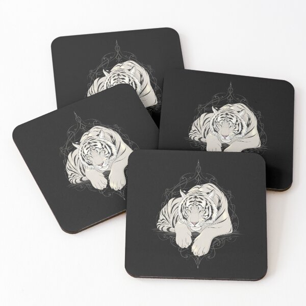 Item preview, Serene White Tiger – Mystical Sacred Animal Illustration designed and sold by soletstudio.