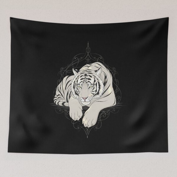 Item preview, Serene White Tiger – Mystical Sacred Animal Illustration designed and sold by soletstudio.