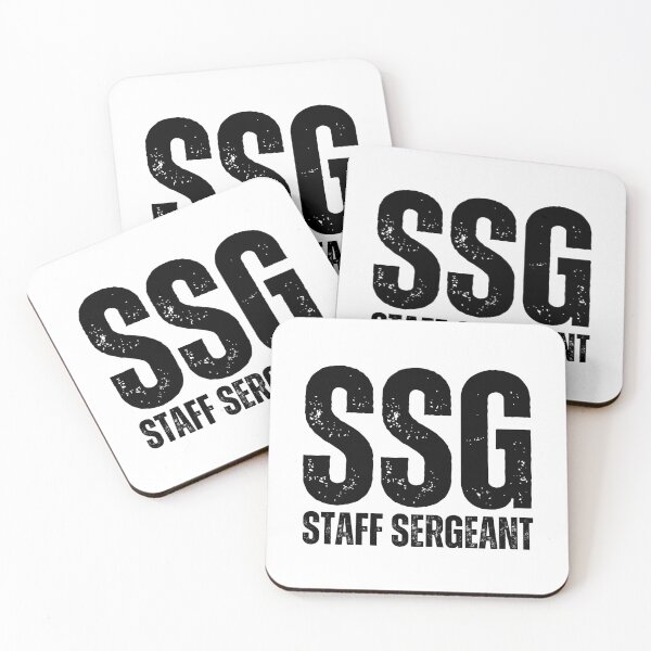 Item preview, SSG Staff Sergeant – Bold Distressed Military Design Honoring U.S. Army Leadership Black Font designed and sold by GFamilyC.
