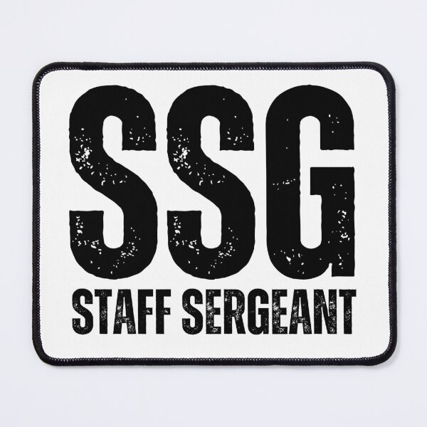 Item preview, SSG Staff Sergeant – Bold Distressed Military Design Honoring U.S. Army Leadership Black Font designed and sold by GFamilyC.