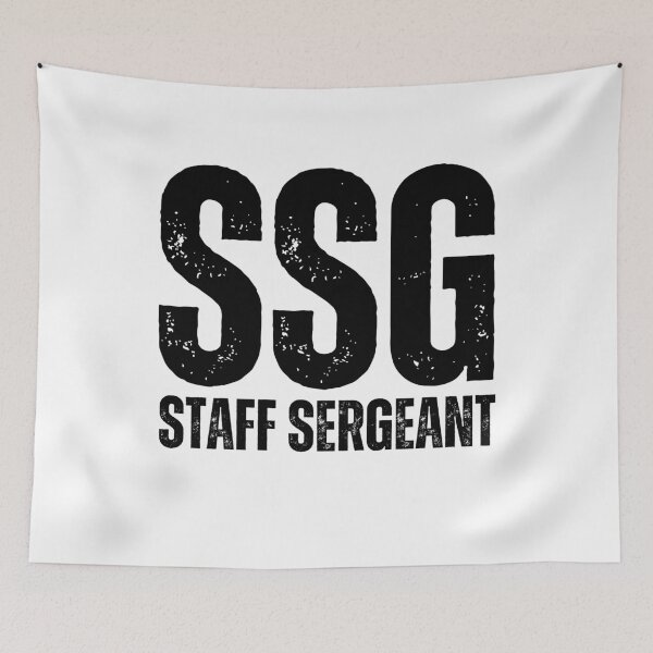 Item preview, SSG Staff Sergeant – Bold Distressed Military Design Honoring U.S. Army Leadership Black Font designed and sold by GFamilyC.