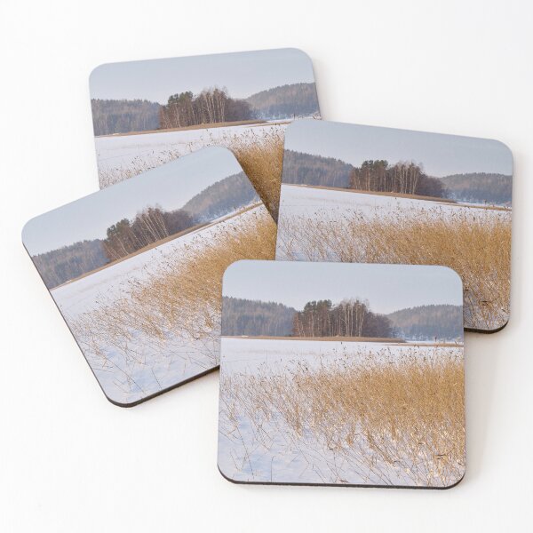 Item preview, Golden reeds frozen lake. Kulovesi Siuro 2026 designed and sold by Jouko Lehto Photography.