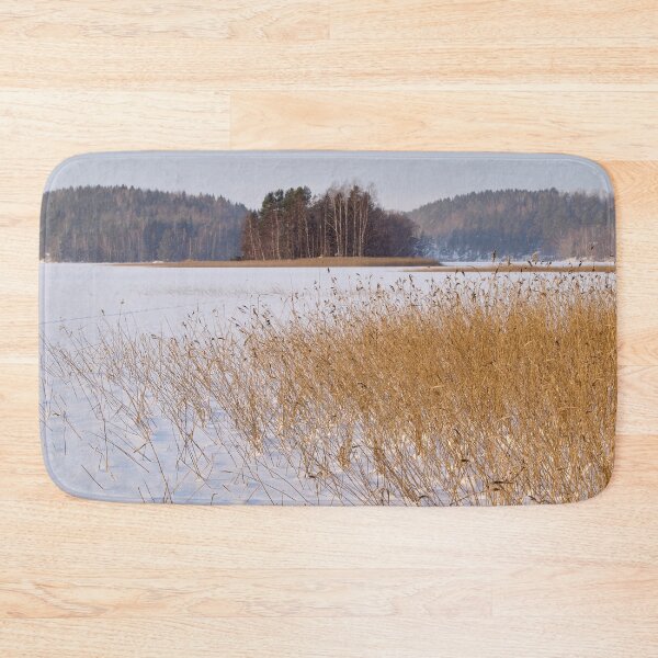 Item preview, Golden reeds frozen lake. Kulovesi Siuro 2026 designed and sold by Jouko Lehto Photography.