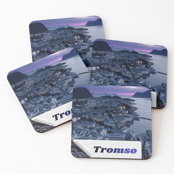 Item preview, Tromso Norway Sticker - Arctic Travel, Northem Lights IIIustration  designed and sold by Artistshert.