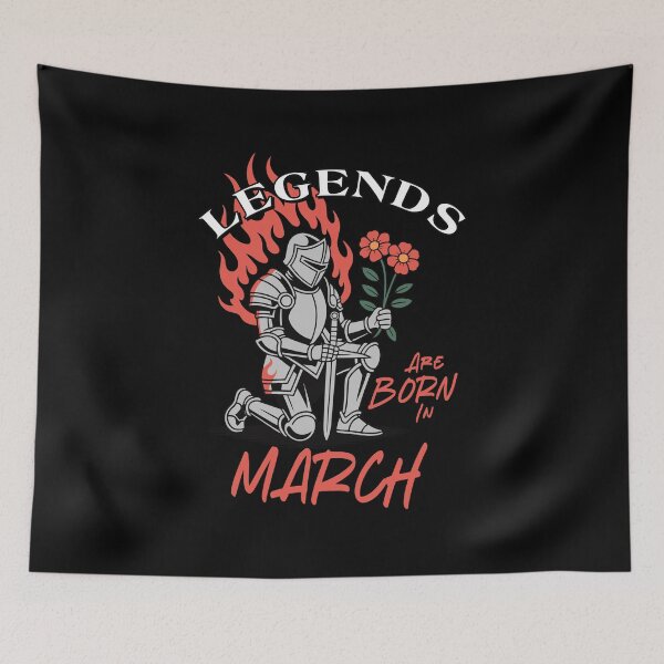 Item preview, Legends Are Born in March – Knight Birthday Graphic designed and sold by TipTop GFX.