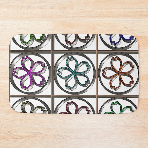 Item preview, "Cherry Blossom Emblem Grid with Multicolor Petal Outlines" designed and sold by nighttime1990.