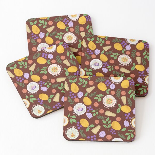 Item preview, Italian Foods Dishes Lemons brown background designed and sold by pholiumsigma_design.