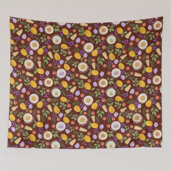 Item preview, Italian Foods Dishes Lemons brown background designed and sold by pholiumsigma_design.