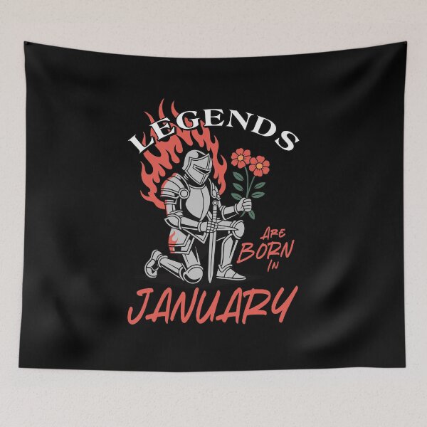 Item preview, Legends Are Born in January – Knight Birthday Graphic designed and sold by TipTop GFX.