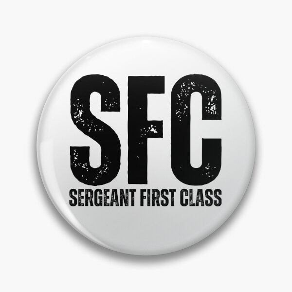 Artikelvorschau, SFC Sergeant First Class – Markantes, im Used-Look gehaltenes Militärdesign zu Ehren der Führung der US-Armee, schwarze Schriftart entworfen und verkauft von GFamilyC.