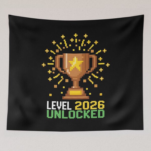Item preview, Pixel Art Level 2026 Unlocked Trophy Design designed and sold by Silent Watch Threads..