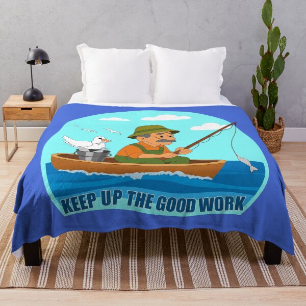 Item preview, Funny Fishing Cartoon with Seagull designed and sold by Laanas55.