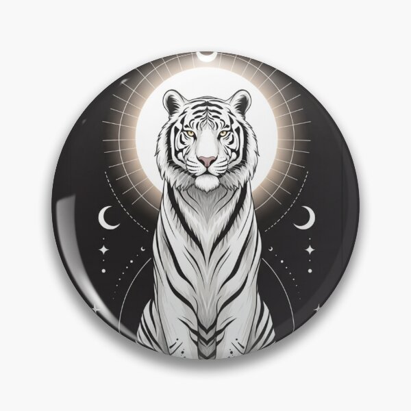 Item preview, Celestial White Tiger – Lunar Sacred Spirit Illustration designed and sold by soletstudio.
