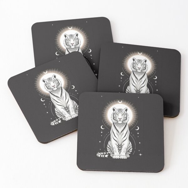 Item preview, Celestial White Tiger – Lunar Sacred Spirit Illustration designed and sold by soletstudio.
