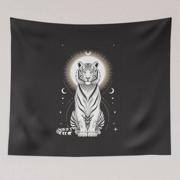 Item preview, Celestial White Tiger – Lunar Sacred Spirit Illustration designed and sold by soletstudio.