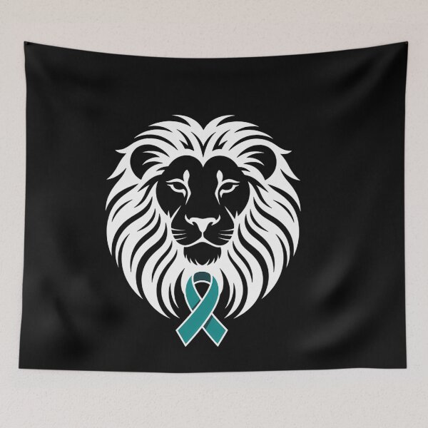 Item preview, Sexual Assault Awareness Teal Ribbon Lion designed and sold by SyncSusscess.