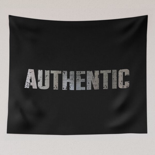 Item preview, AUTHENTIC: distressed text, metal text fill designed and sold by WhiteShirtGuy.
