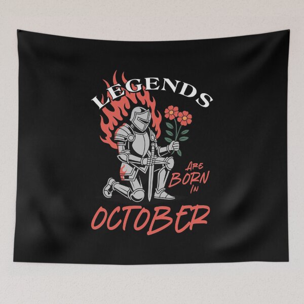 Item preview, Legends Are Born in October – Knight Birthday Graphic designed and sold by TipTop GFX.