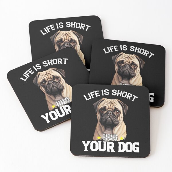 Item preview, Pug Pet Owner Art Design Gift Life Is Short Hug Your Dog designed and sold by fantasticdesign.