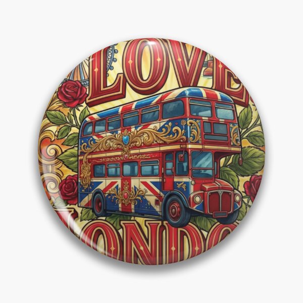 Item preview, Ornate Union Jack Bus Love London Vintage Art designed and sold by DGtaLrtcom.