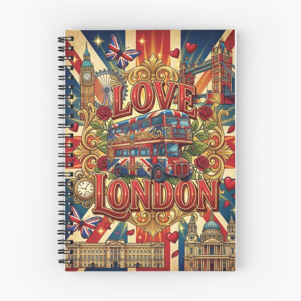 Item preview, Ornate Union Jack Bus Love London Vintage Art designed and sold by DGtaLrtcom.
