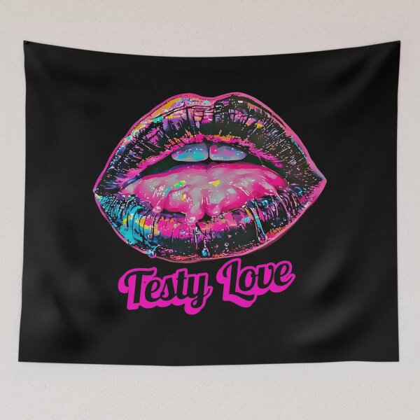 Item preview, Testy Love Dripping Neon Lips Pop Art designed and sold by Neer arts.