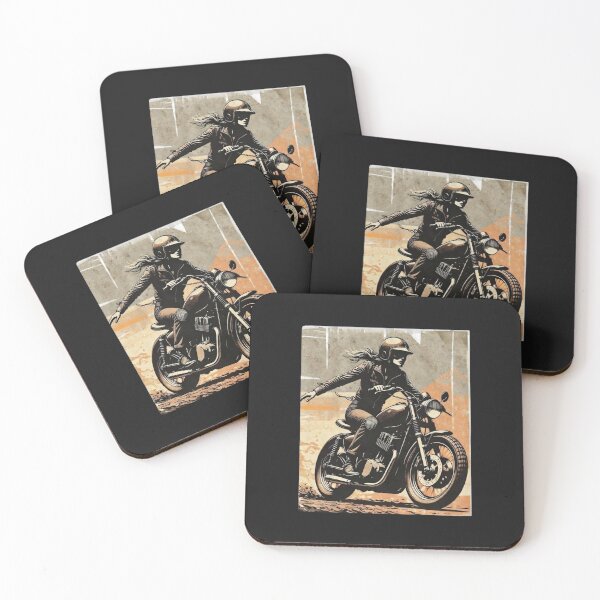 Item preview, Biker Girl Riding | Vintage Motorcycle Rebel Woman designed and sold by BlueDogDesign.