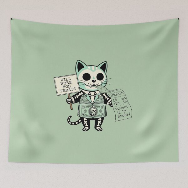 Item preview, Invest In Me I’m Broke Skeleton Cat Funny Money designed and sold by Moon's Arts.