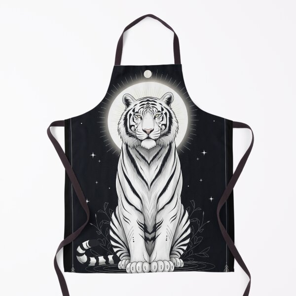 Item preview, Mystical White Tiger Under the Moon – Sacred Lunar Animal Art designed and sold by soletstudio.