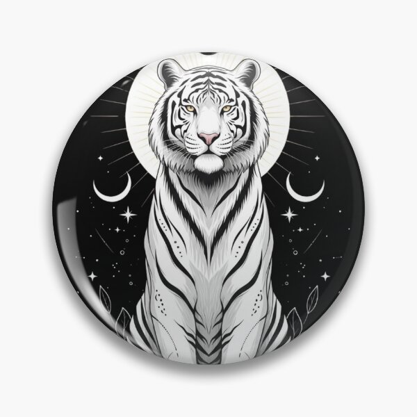Item preview, White Tiger Moon Goddess – Mystical Lunar Spirit Animal Illustration designed and sold by soletstudio.