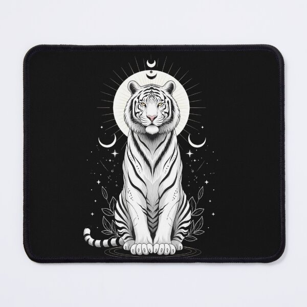 Item preview, White Tiger Moon Goddess – Mystical Lunar Spirit Animal Illustration designed and sold by soletstudio.