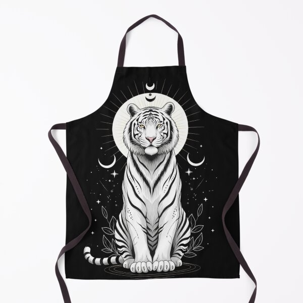 Item preview, White Tiger Moon Goddess – Mystical Lunar Spirit Animal Illustration designed and sold by soletstudio.