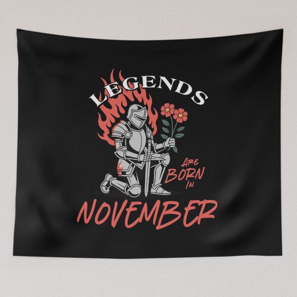 Item preview, Legends Are Born in November – Knight Birthday Graphic designed and sold by TipTop GFX.