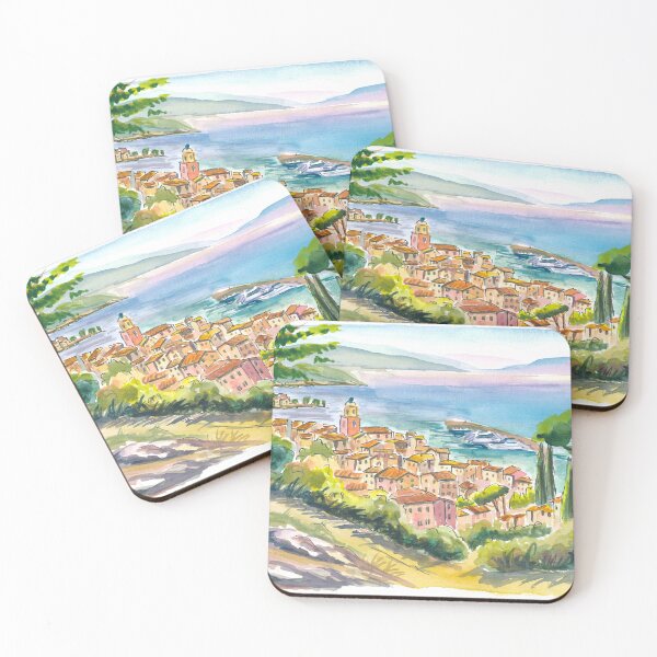 Artikelvorschau, Die sonnenbeschienenen Hügel von Saint-Tropez und die glamouröse Riviera-Küste entworfen und verkauft von artshop77.