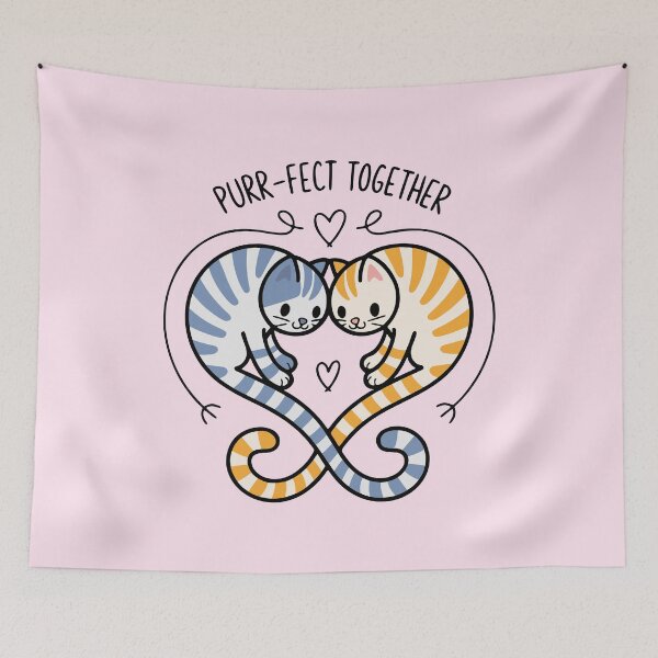 Item preview, Purr-fect Together Cats | Cute Couple Love Design designed and sold by cabana.space.