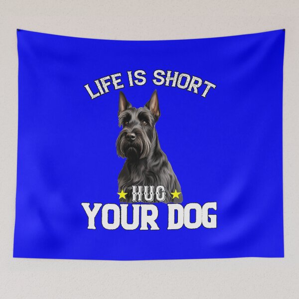 Item preview, Scottish Terrier Owner Art Design Life Is Short Hug Your Dog designed and sold by fantasticdesign.