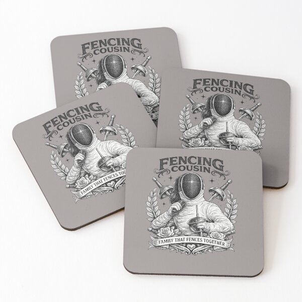 Item preview, Fencing Cousin – Sharp & Sassy (Vintage Black & White Fencer Design) designed and sold by ChillCharmStudio.
