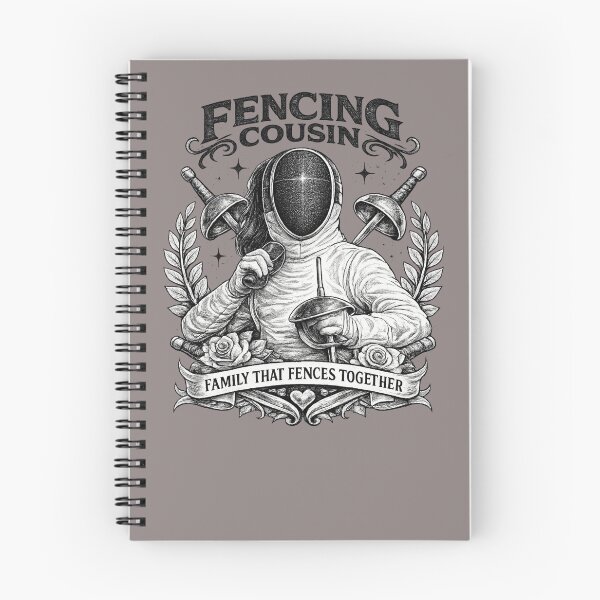 Item preview, Fencing Cousin – Sharp & Sassy (Vintage Black & White Fencer Design) designed and sold by ChillCharmStudio.