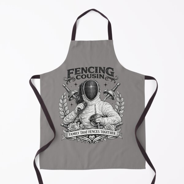 Item preview, Fencing Cousin – Sharp & Sassy (Vintage Black & White Fencer Design) designed and sold by ChillCharmStudio.