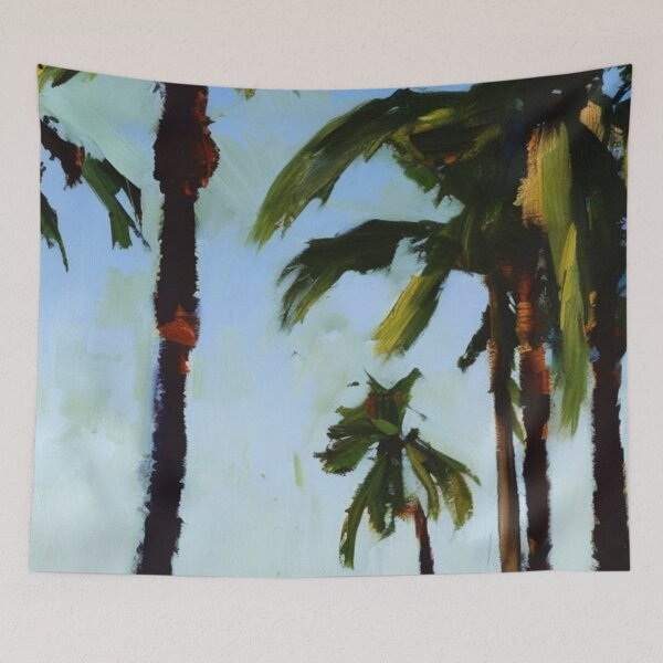 Item preview, Beachfront Palm Tree Artwork for Ocean View Dreamers designed and sold by WildStroke.