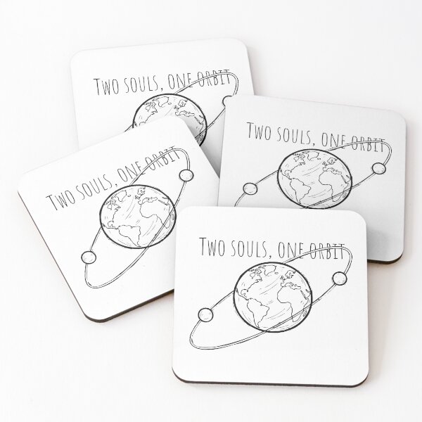 Item preview, Two Souls, One Orbit – Cosmic Love Illustration designed and sold by sorryNOTsorry.brand.