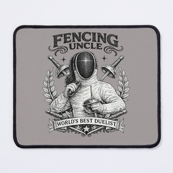 Item preview, Fencing Uncle – World’s Best Duelist (Vintage Black & White Fencer Design) designed and sold by ChillCharmStudio.