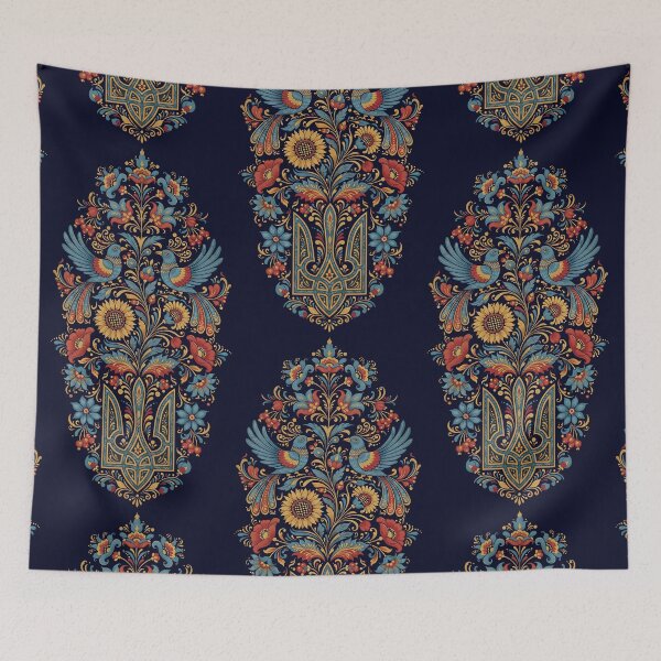 Item preview, UKRAINIAN TRYZUB  Floral Folk Art designed and sold by agoraman.