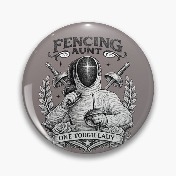Item preview, Fencing Aunt – One Tough Lady (Vintage Black & White Fencer Design) designed and sold by ChillCharmStudio.